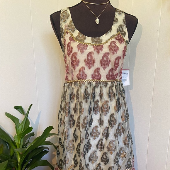 Free People Metallic Shimmer Tank Dress - Picture 2 of 14